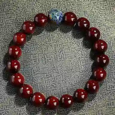 木盛缘 大漆珠佛珠单圈文玩手链 小叶紫檀 手串 男女同款情侣款