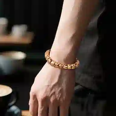 木盛缘 【招财鼠  鼠你有钱】实心镶嵌佛珠念珠文玩单圈#好运 紫金鼠 手串 男女同款情侣款