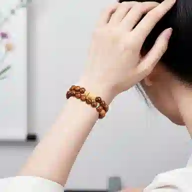 木盛缘 【变色大王盘玩解压利器】新中式国潮双圈叠戴转运盘玩绿松高油高密玉化文玩佛珠轻奢款好运 库克 菩提类手串 男女同款情侣款