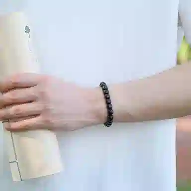 木盛缘 小众个性  高油高密佛珠念珠文玩 黑檀 手串 男女同款情侣款