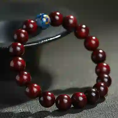 木盛缘 大漆珠佛珠单圈文玩手链 小叶紫檀 手串 男女同款情侣款