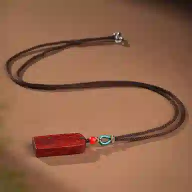 木盛缘 高油高密手工雕刻福字平安牌 小叶紫檀 吊坠 男女同款情侣款