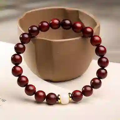 木盛缘 顺纹高密佛珠搭配菩提算盘珠 小叶紫檀 手串 男女同款情侣款