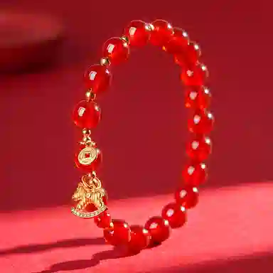 木盛缘 【马上有钱 暴富发财】#好运饰品 玛瑙 手串 女款