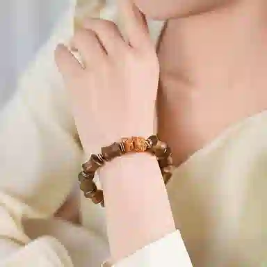 木盛缘 转运财源滚滚柿柿如意竹节萌龙文玩佛珠檀木 绿檀 手串 男女同款情侣款