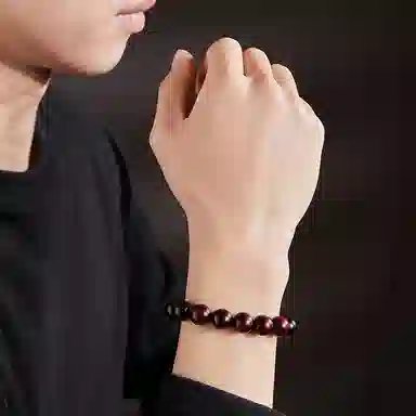 木盛缘 【财运亨通  简约搭配】高油高密老料单圈文玩佛珠#好运 紫檀属 手串 男女同款情侣款