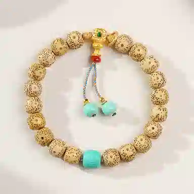 木盛缘 【六字真言  平安顺遂】高油高密鸡油黄佛珠文玩考研考公上岸前程似锦#好运 星月菩提 手串 男女同款情侣款