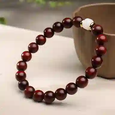 木盛缘 顺纹高密佛珠搭配菩提算盘珠 小叶紫檀 手串 男女同款情侣款