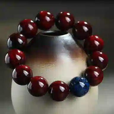 木盛缘 大漆珠佛珠单圈文玩手链 小叶紫檀 手串 男女同款情侣款