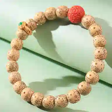 木盛缘 高油高密鸡油黄佛珠 星月菩提 手串 女款