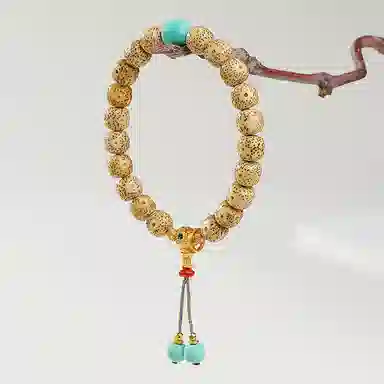 木盛缘 【六字真言  平安顺遂】高油高密鸡油黄佛珠文玩考研考公上岸前程似锦#好运 星月菩提 手串 男女同款情侣款