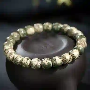 木盛缘 【阴皮石玉料】老型桶珠单圈文玩纪念考试上岸#好运 星月菩提 手串 男女同款情侣款