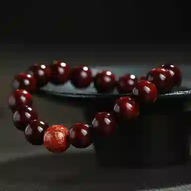 木盛缘 大漆珠佛珠单圈文玩手链 小叶紫檀 手串 男女同款情侣款