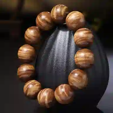 木盛缘 水波纹佛珠 金丝楠木 手串 男款 楠木