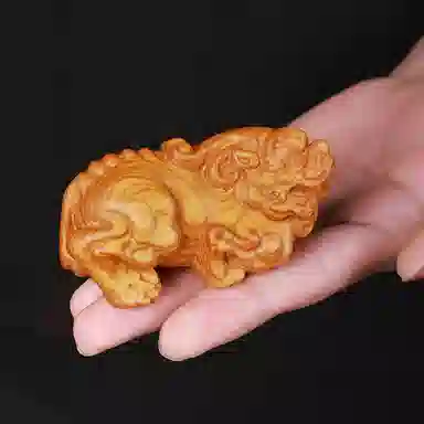 木盛缘 招财精雕貔貅治愈系创意财神转运财源滚滚复古文玩解压盘玩好运瑞兽貔貅 崖柏 手把件 男款