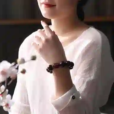 木盛缘 【财源滚滚发财貔貅】新中式国潮复古风时尚高级精美礼盒好运单圈文玩佛珠 紫檀属 手串 男女同款情侣款