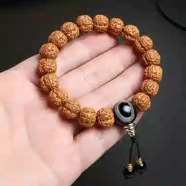 木盛缘 树王爆肉好运天珠木带宝五瓣双龙文玩 金刚菩提 手串 男女同款情侣款