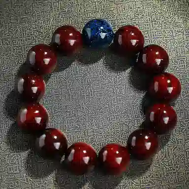 木盛缘 大漆珠佛珠单圈文玩手链 小叶紫檀 手串 男女同款情侣款