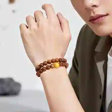 木盛缘 【变色大王盘玩解压利器】新中式国潮双圈叠戴转运盘玩绿松高油高密玉化文玩佛珠轻奢款好运 库克 菩提类手串 男女同款情侣款