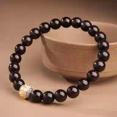 木盛缘 【木中钻石 高油高密】佛珠六字真言念珠文玩 紫檀属 手串 男女同款情侣款