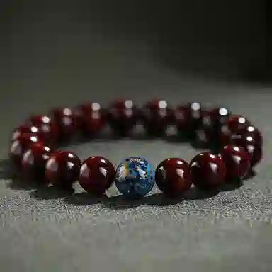 木盛缘 大漆珠佛珠单圈文玩手链 小叶紫檀 手串 男女同款情侣款