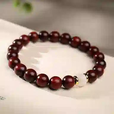 木盛缘 顺纹高密佛珠搭配菩提算盘珠 小叶紫檀 手串 男女同款情侣款