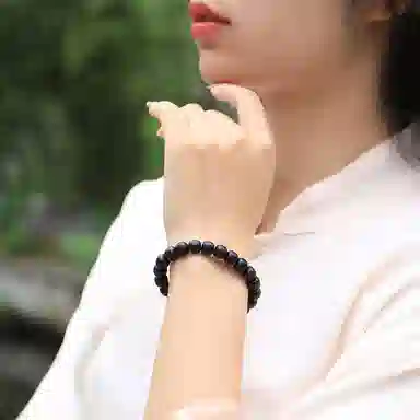 木盛缘 小众个性  高油高密佛珠念珠文玩 黑檀 手串 男女同款情侣款