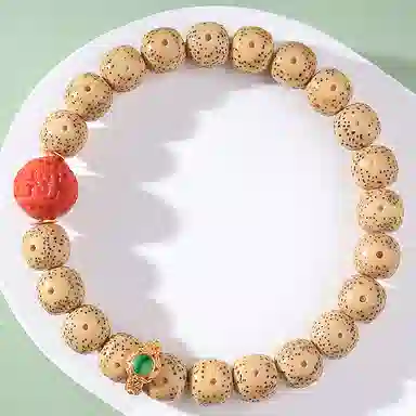 木盛缘 高油高密鸡油黄佛珠 星月菩提 手串 女款