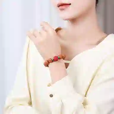 木盛缘 【京八棱  朱砂貔貅  吸金纳福】佛珠念珠文玩#好运 猴头核桃 手串 男女同款情侣款