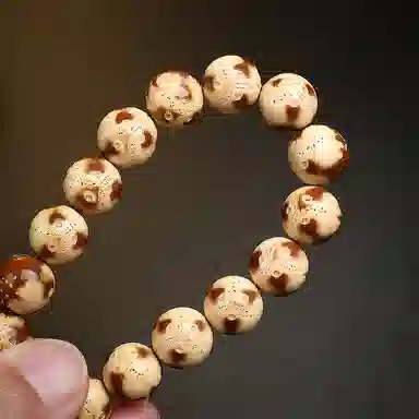 木盛缘 【暴力来财  好运熊猫】文玩木饰佛珠单圈 紫金鼠 手串 男女同款情侣款