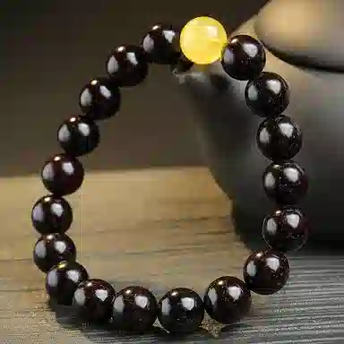 木盛缘 【带金星】新中式复古盘玩解压财源滚滚#好运金星单圈文玩佛珠 紫檀属 手串 男女同款情侣款