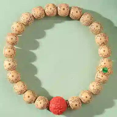 木盛缘 高油高密鸡油黄佛珠 星月菩提 手串 女款