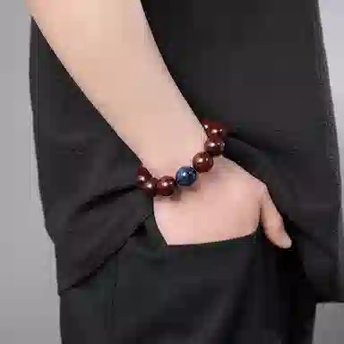 木盛缘 大漆珠佛珠单圈文玩手链 小叶紫檀 手串 男女同款情侣款