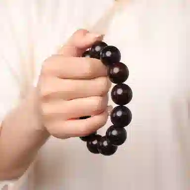 木盛缘 【满金星+平台质检】本命年新中式转运上岸有钱花财源滚滚好运满星盘玩解压单圈文玩佛珠小叶 紫檀属 手串 男女同款情侣款