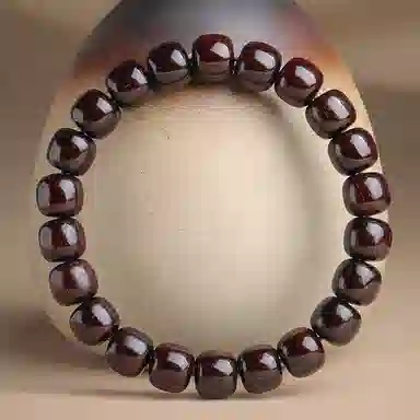 木盛缘 新中式国风简约财源滚滚转运有钱花好运连连高油高密金星单圈手链 小叶紫檀 名贵木作手串 男女同款情侣款