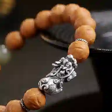 木盛缘 【凤眼  招财貔貅】雕刻佛珠单圈念珠文玩 猴头核桃 手串 男女同款情侣款