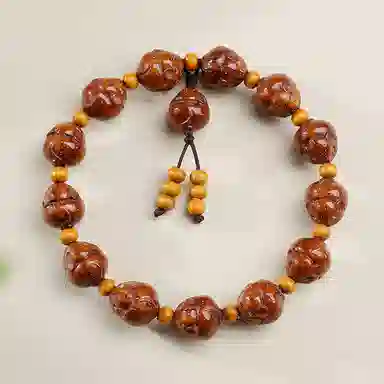 木盛缘 呆萌可爱金钱鼠盘完解压福禄平安招财纳福转运上岸有钱花手持手链 紫金鼠 手串 男女同款情侣款