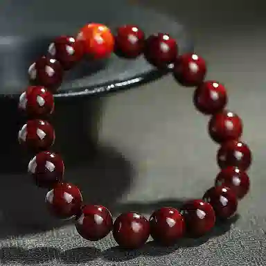 木盛缘 大漆珠佛珠单圈文玩手链 小叶紫檀 手串 男女同款情侣款