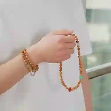 木盛缘 【上岸有钱花】精品高抛光珠招财纳福转运佛珠文玩盘串国潮百搭#好运 库克 手串 男女同款情侣款