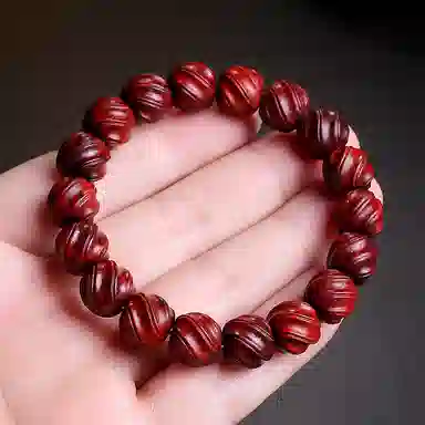 木盛缘 【精工雕刻   扭转乾坤】扭扭珠素串单圈文玩盘玩好运招米考研考试考公上岸 紫檀属 手串 男女同款情侣款