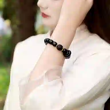 木盛缘 新中式国潮八方来财高油高密佛珠念珠文玩 黑檀 手串 男女同款情侣款