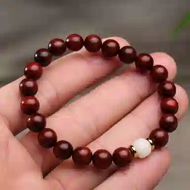 木盛缘 顺纹高密佛珠搭配菩提算盘珠 小叶紫檀 手串 男女同款情侣款
