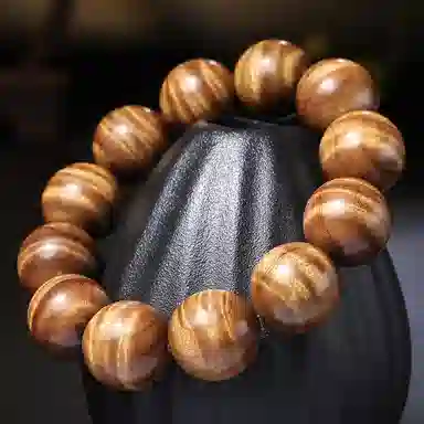 木盛缘 水波纹佛珠 金丝楠木 手串 男款 楠木