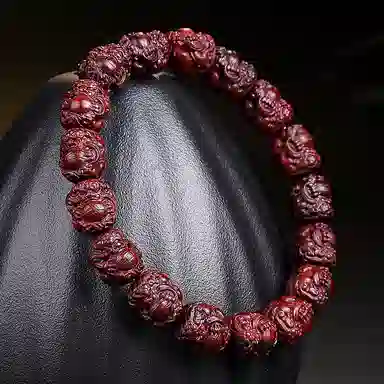 木盛缘 【精工雕刻  瑞兽貔貅  暴力吸金】单圈手链文玩盘玩好运与众不同本命年招米 紫檀属 手串 男女同款情侣款