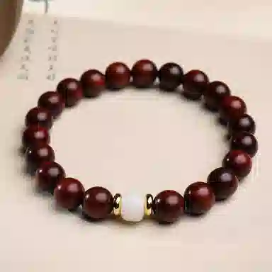 木盛缘 顺纹高密佛珠搭配菩提算盘珠 小叶紫檀 手串 男女同款情侣款