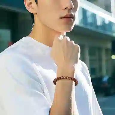 木盛缘 【搞钱必备解压盘玩】新中式国潮复古小众轻奢设计一线药师老型珠实心菩提子招财进宝单圈文玩好运 紫金鼠 手串 男女同款情侣款