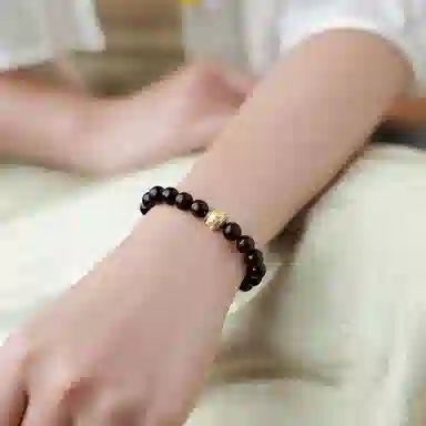 木盛缘 【木中钻石 高油高密】佛珠六字真言念珠文玩 紫檀属 手串 男女同款情侣款