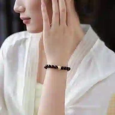 木盛缘 【木中钻石 高油高密】佛珠六字真言念珠文玩 紫檀属 手串 男女同款情侣款