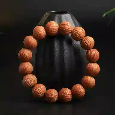 木盛缘 【招财进宝】凤羽单圈文玩转运珠素圈 猴头核桃 手串 男女同款情侣款