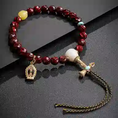 木盛缘 【精工雕琢  扭扭珠  扭转乾坤】#好运 多宝转运香味醇厚考研考公上岸 紫檀属 木作手串 男款